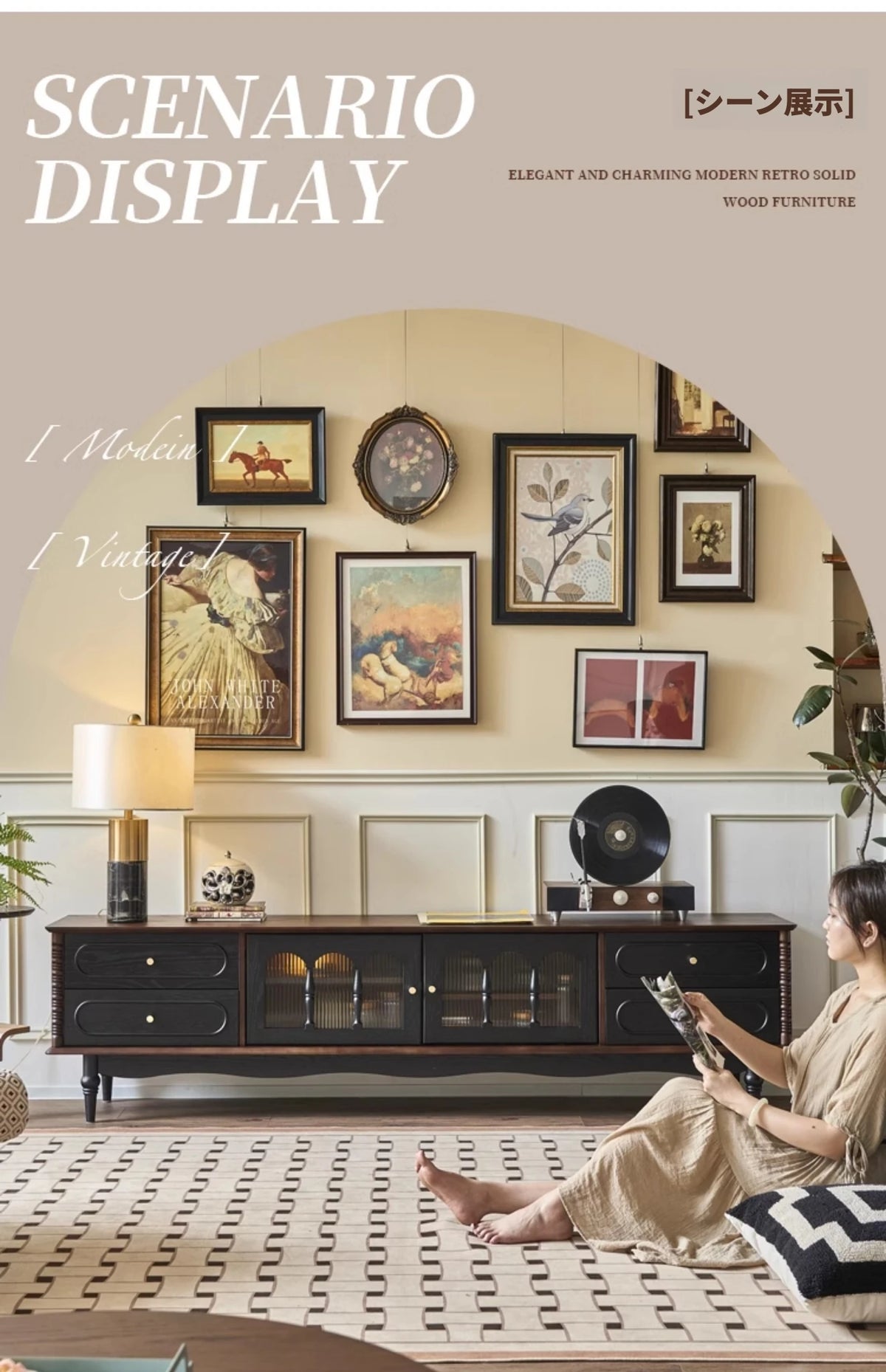 アッシュ材とガラスのシックなテレビ台 | モダンな収納とスタイリッシュなデザイン hsysg-4989