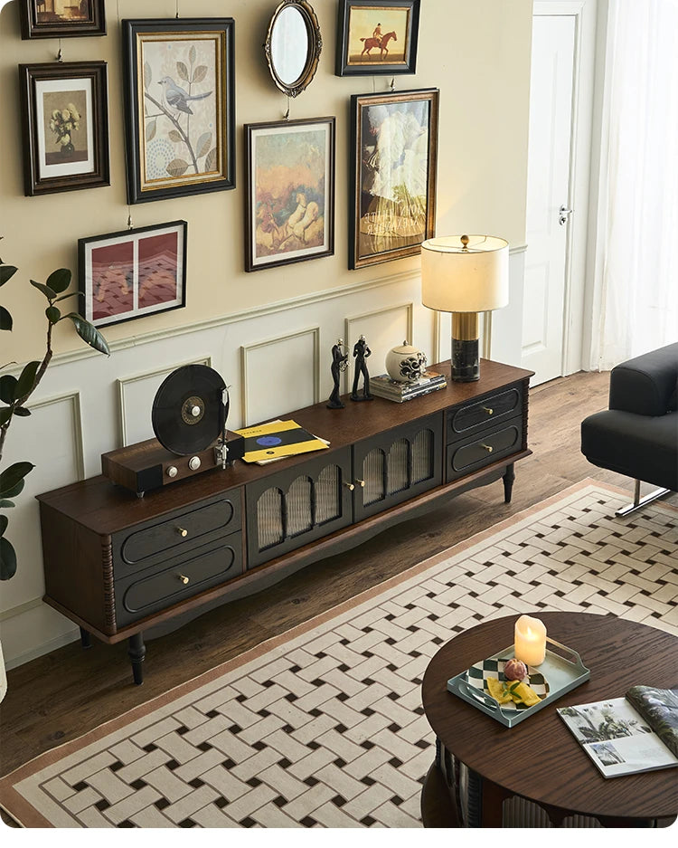 アッシュ材とガラスのシックなテレビ台 | モダンな収納とスタイリッシュなデザイン hsysg-4989