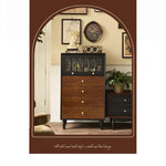 アッシュ材キャビネット - 美しいガラス扉付き、スタイリッシュな収納家具 hsysg-4990