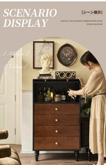 アッシュ材キャビネット - 美しいガラス扉付き、スタイリッシュな収納家具 hsysg-4990