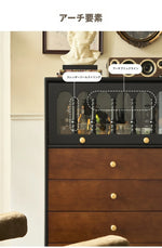 アッシュ材キャビネット - 美しいガラス扉付き、スタイリッシュな収納家具 hsysg-4990