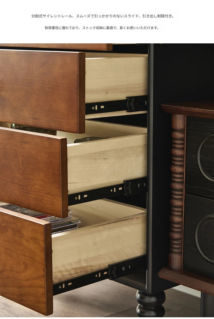 アッシュ材キャビネット - 美しいガラス扉付き、スタイリッシュな収納家具 hsysg-4990