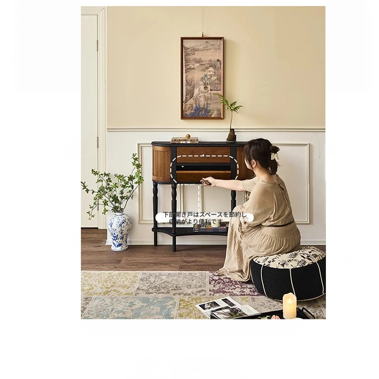 アッシュ材を使用したスタイリッシュなキャビネット - 収納力抜群でインテリアを彩るデザイン hsysg-4991