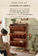 アッシュ材製モダンキャビネット|チェックパターン扉付き収納家具|スタイリッシュなインテリアに最適 hsysg-4992