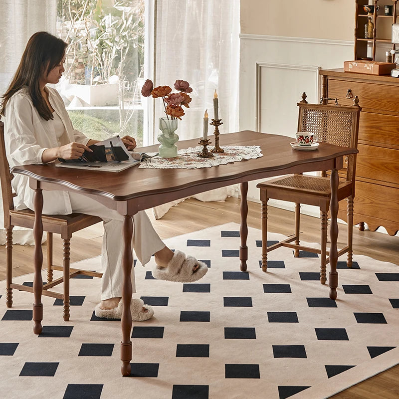 アッシュ材のクラシックデザインテーブル|エレガントなダイニングスタイルを演出するインテリア家具 hsysg-4993