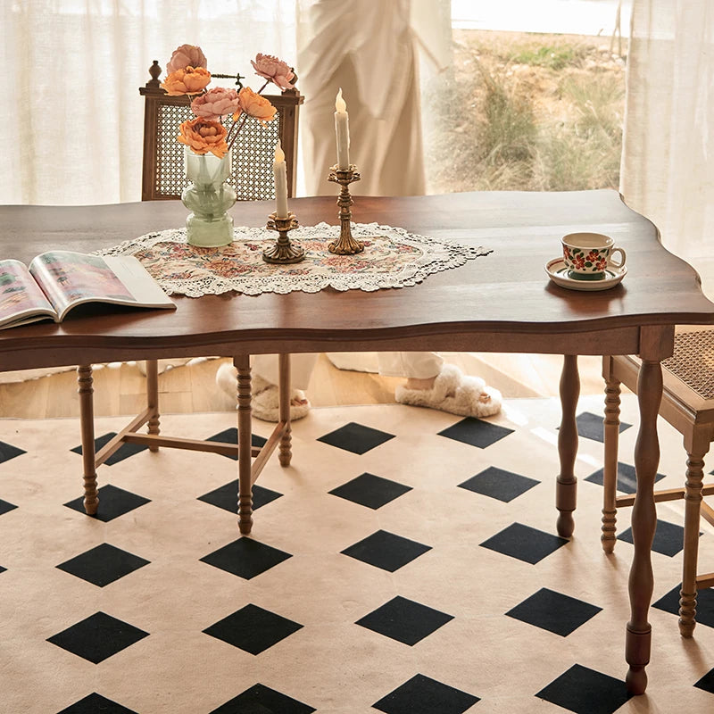 アッシュ材のクラシックデザインテーブル|エレガントなダイニングスタイルを演出するインテリア家具 hsysg-4993