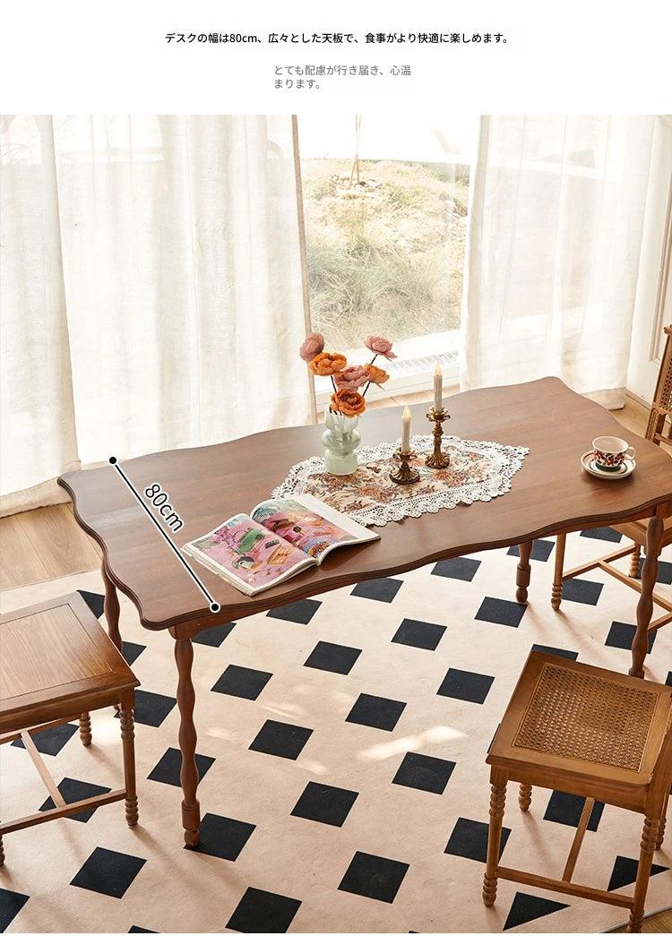 アッシュ材のクラシックデザインテーブル|エレガントなダイニングスタイルを演出するインテリア家具 hsysg-4993