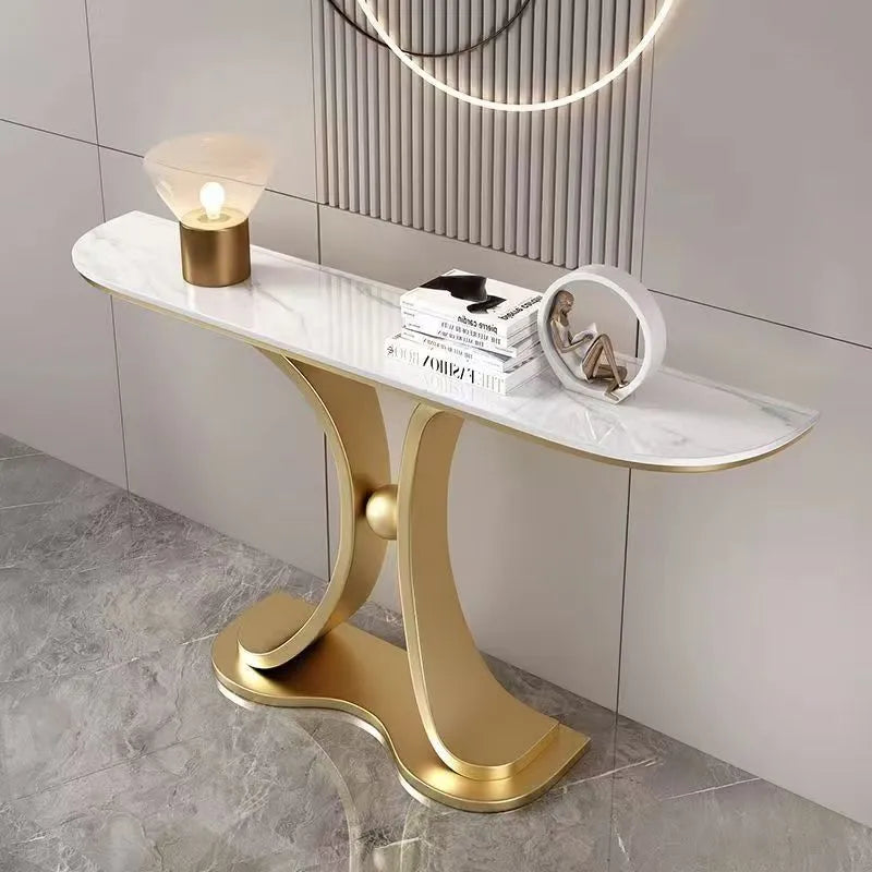 ラグジュアリーな極スリム玄関テーブル セラミック天板のモダンコンソール 壁付け設置 シンプルでミニマルな廊下用サイドボード htlty-3548