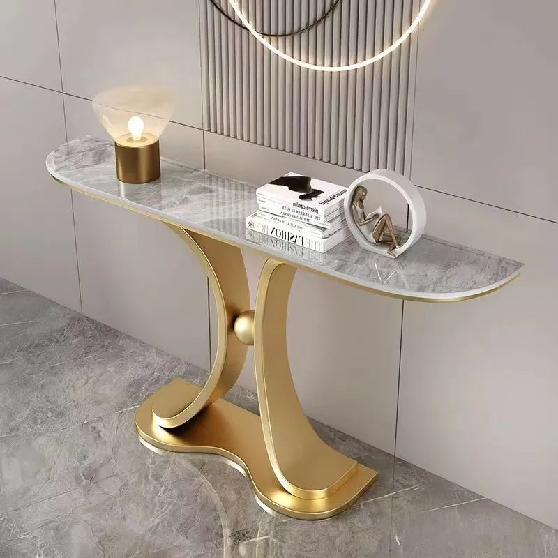 ラグジュアリーな極スリム玄関テーブル セラミック天板のモダンコンソール 壁付け設置 シンプルでミニマルな廊下用サイドボード htlty-3548