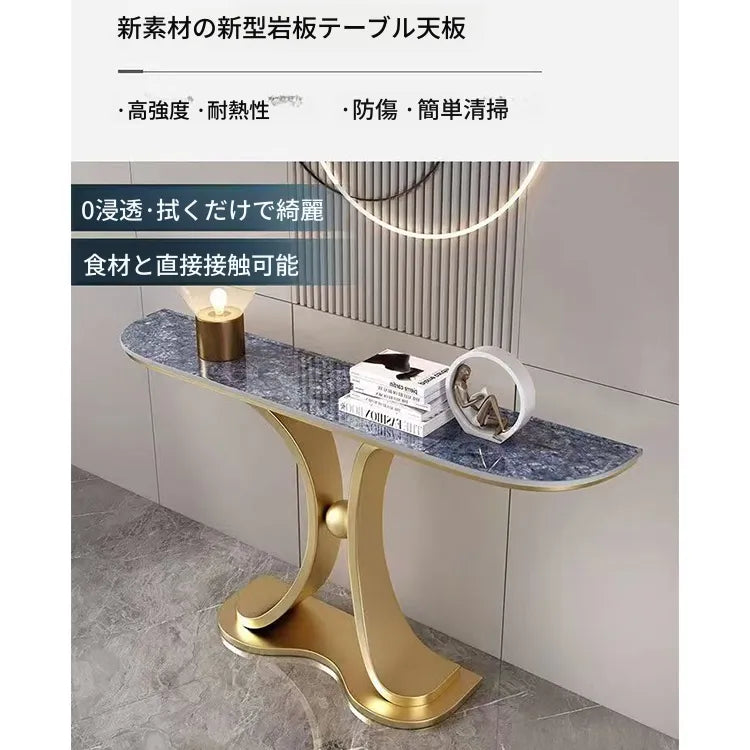 ラグジュアリーな極スリム玄関テーブル セラミック天板のモダンコンソール 壁付け設置 シンプルでミニマルな廊下用サイドボード htlty-3548