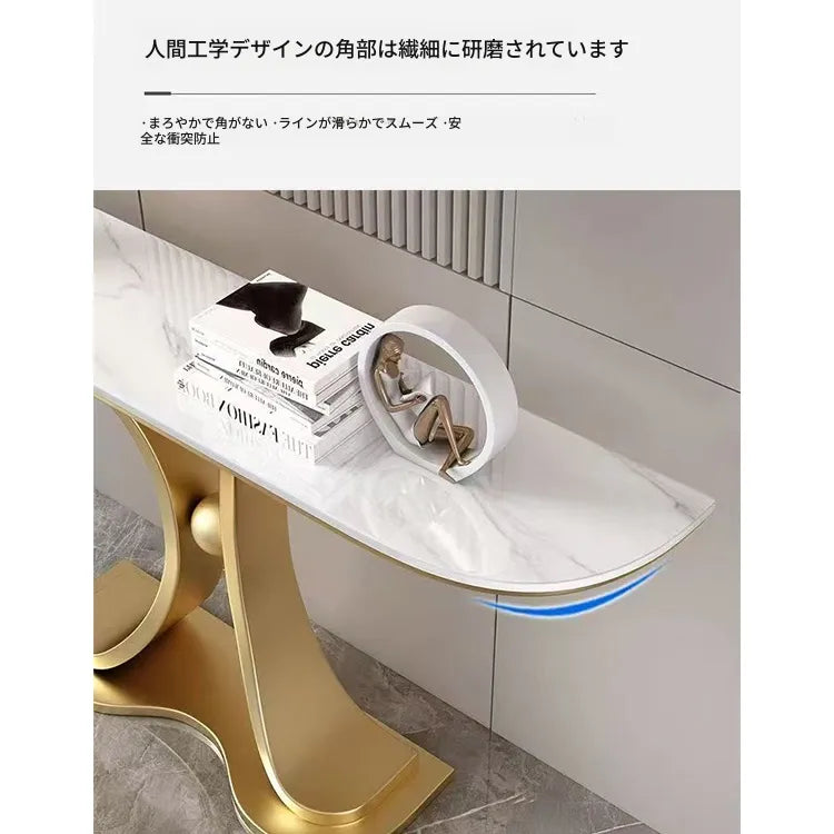 ラグジュアリーな極スリム玄関テーブル セラミック天板のモダンコンソール 壁付け設置 シンプルでミニマルな廊下用サイドボード htlty-3548