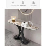 ラグジュアリーな極スリム玄関テーブル セラミック天板のモダンコンソール 壁付け設置 シンプルでミニマルな廊下用サイドボード htlty-3548