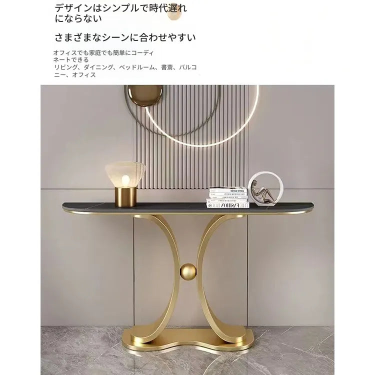 ラグジュアリーな極スリム玄関テーブル セラミック天板のモダンコンソール 壁付け設置 シンプルでミニマルな廊下用サイドボード htlty-3548