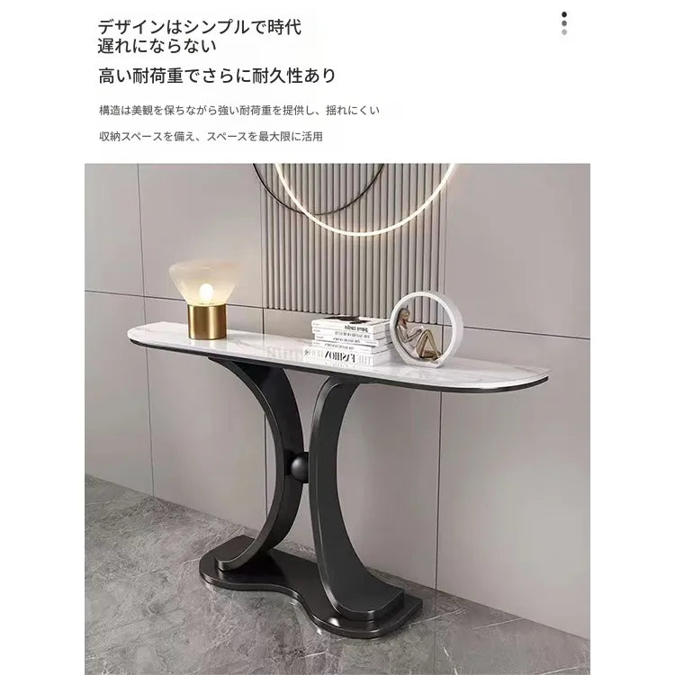ラグジュアリーな極スリム玄関テーブル セラミック天板のモダンコンソール 壁付け設置 シンプルでミニマルな廊下用サイドボード htlty-3548