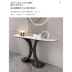 ラグジュアリーな極スリム玄関テーブル セラミック天板のモダンコンソール 壁付け設置 シンプルでミニマルな廊下用サイドボード htlty-3548