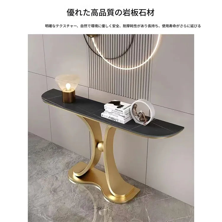 ラグジュアリーな極スリム玄関テーブル セラミック天板のモダンコンソール 壁付け設置 シンプルでミニマルな廊下用サイドボード htlty-3548