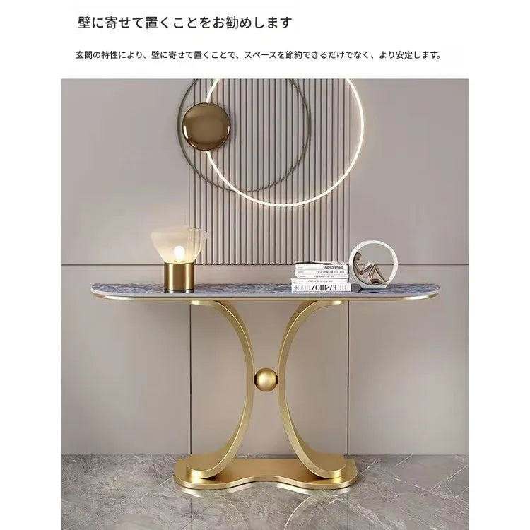 ラグジュアリーな極スリム玄関テーブル セラミック天板のモダンコンソール 壁付け設置 シンプルでミニマルな廊下用サイドボード htlty-3548