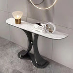 ラグジュアリーな極スリム玄関テーブル セラミック天板のモダンコンソール 壁付け設置 シンプルでミニマルな廊下用サイドボード htlty-3548