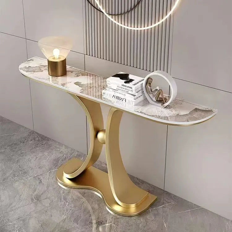 ラグジュアリーな極スリム玄関テーブル セラミック天板のモダンコンソール 壁付け設置 シンプルでミニマルな廊下用サイドボード htlty-3548