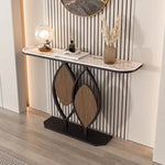 イタリアンスタイル玄関コンソール セラミック天板のエントランステーブル シンプル収納棚 モダンでラグジュアリーなリビング壁付けテーブル htlty-3549