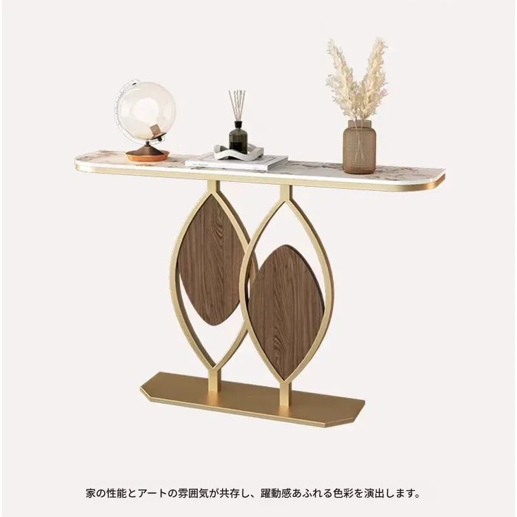 イタリアンスタイル玄関コンソール セラミック天板のエントランステーブル シンプル収納棚 モダンでラグジュアリーなリビング壁付けテーブル htlty-3549