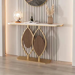 イタリアンスタイル玄関コンソール セラミック天板のエントランステーブル シンプル収納棚 モダンでラグジュアリーなリビング壁付けテーブル htlty-3549