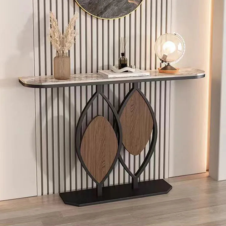 イタリアンスタイル玄関コンソール セラミック天板のエントランステーブル シンプル収納棚 モダンでラグジュアリーなリビング壁付けテーブル htlty-3549