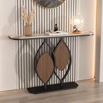 イタリアンスタイル玄関コンソール セラミック天板のエントランステーブル シンプル収納棚 モダンでラグジュアリーなリビング壁付けテーブル htlty-3549