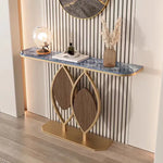 イタリアンスタイル玄関コンソール セラミック天板のエントランステーブル シンプル収納棚 モダンでラグジュアリーなリビング壁付けテーブル htlty-3549