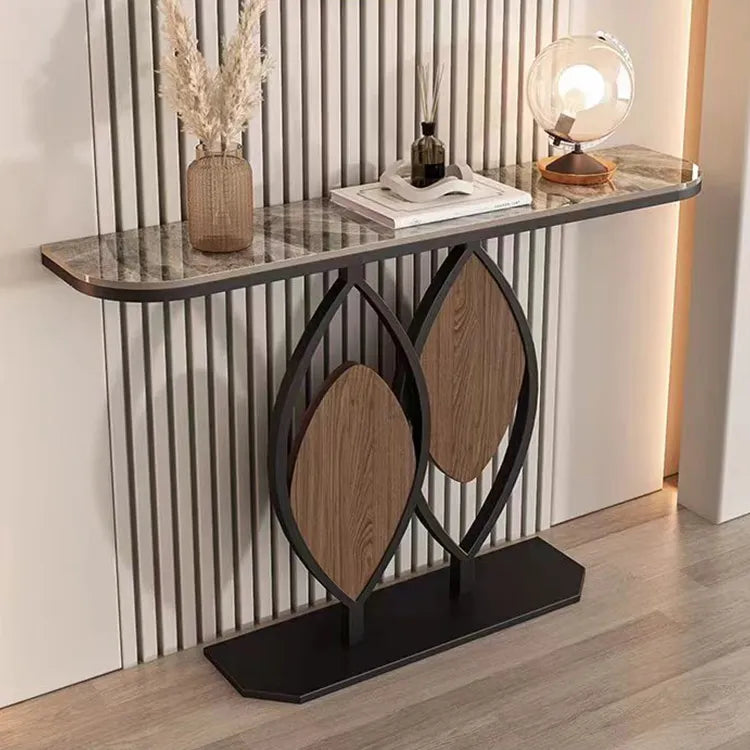 イタリアンスタイル玄関コンソール セラミック天板のエントランステーブル シンプル収納棚 モダンでラグジュアリーなリビング壁付けテーブル htlty-3549