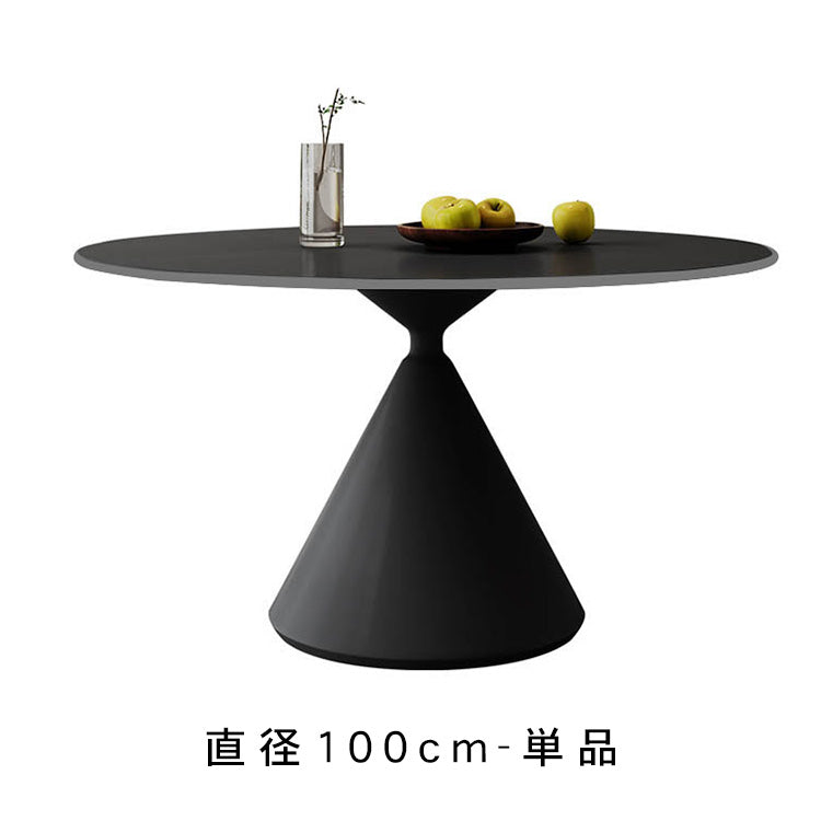 ホワイトマット岩板 2人掛け ラウンドダイニングテーブル チェアセット 小スペース向け モダン ブラック ホワイト シンプル クリーム風デザインhtt-3531