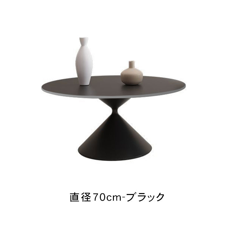 クリームカラーの小さなラウンドコーヒーテーブル 省スペース 寝室 ソファ横 ベッドサイド バルコニーにぴったりの新作ミニテーブル htt-3532