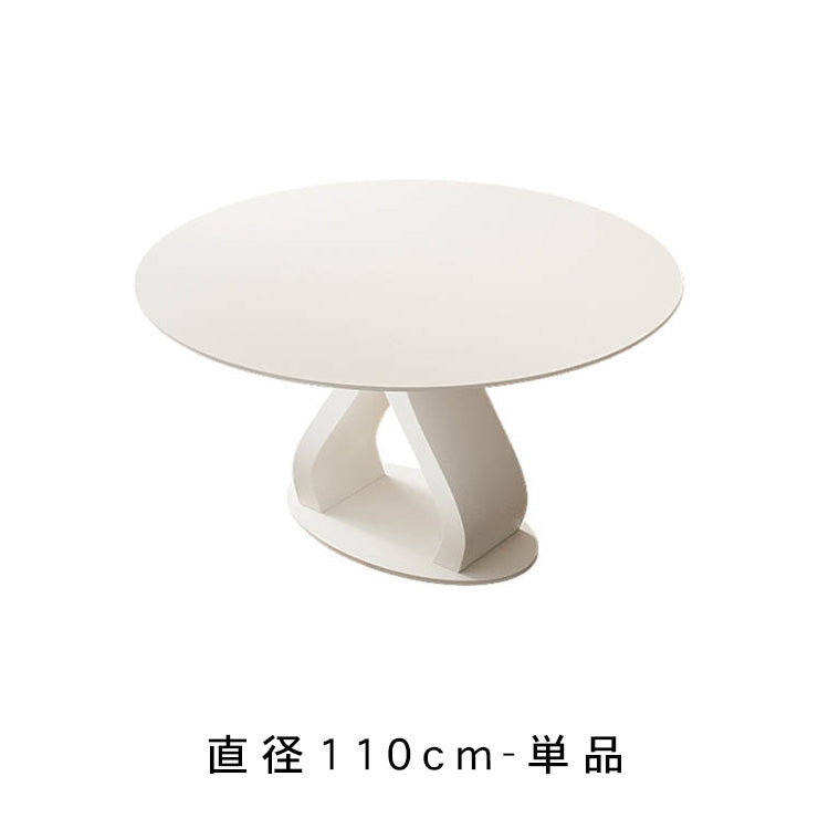 アイボリー系セラミック天板 円形ダイニングテーブル 2人掛け モダンスタイル 小型住宅向け htt-3543