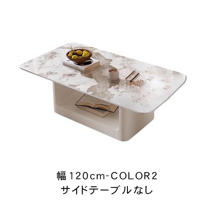 現代ラグジュアリー×ミニマルデザイン セラミックストーン天板リビングテーブル|新作 小空間対応 クリエイティブ 高級感漂う長方形テーブル htt-3545