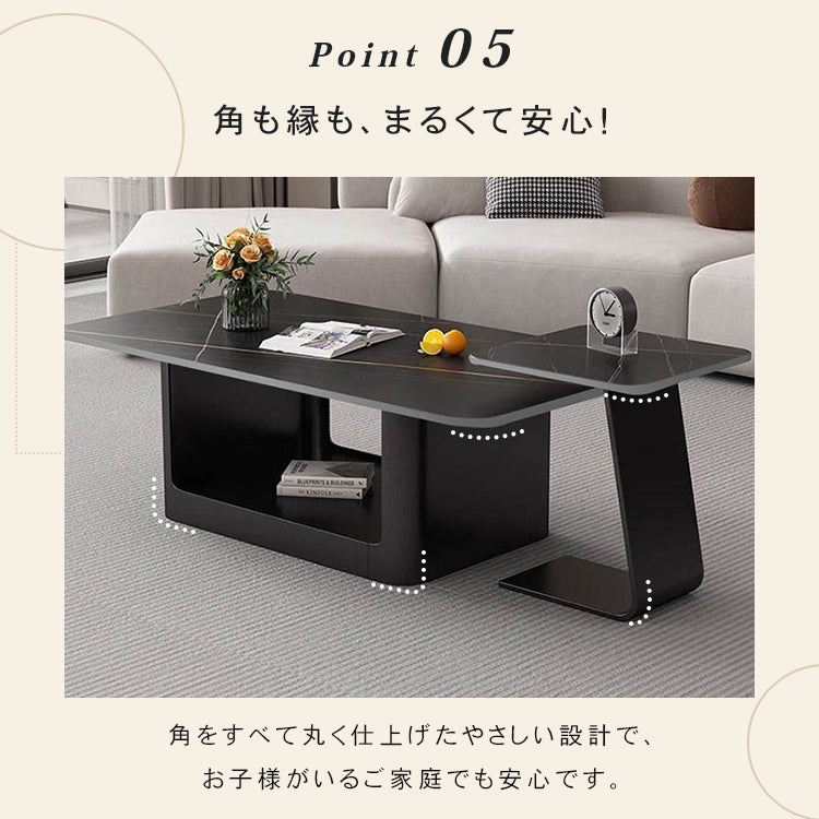 現代ラグジュアリー×ミニマルデザイン セラミックストーン天板リビングテーブル|新作 小空間対応 クリエイティブ 高級感漂う長方形テーブル htt-3545