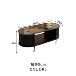 フレンチクリーム風|移動式ローテーブル|リビング用|省スペース対応|楕円形|高見えシンプルサイドテーブル htt-3841