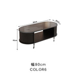 フレンチクリーム風|移動式ローテーブル|リビング用|省スペース対応|楕円形|高見えシンプルサイドテーブル htt-3841