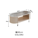 フレンチクリーム風|移動式ローテーブル|リビング用|省スペース対応|楕円形|高見えシンプルサイドテーブル htt-3841