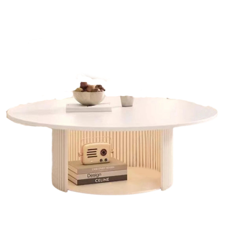 セラミック天板ローテーブル|ミニマルモダン|小スペース向け|ミルキーホワイト|円形センターテーブル htt-3842