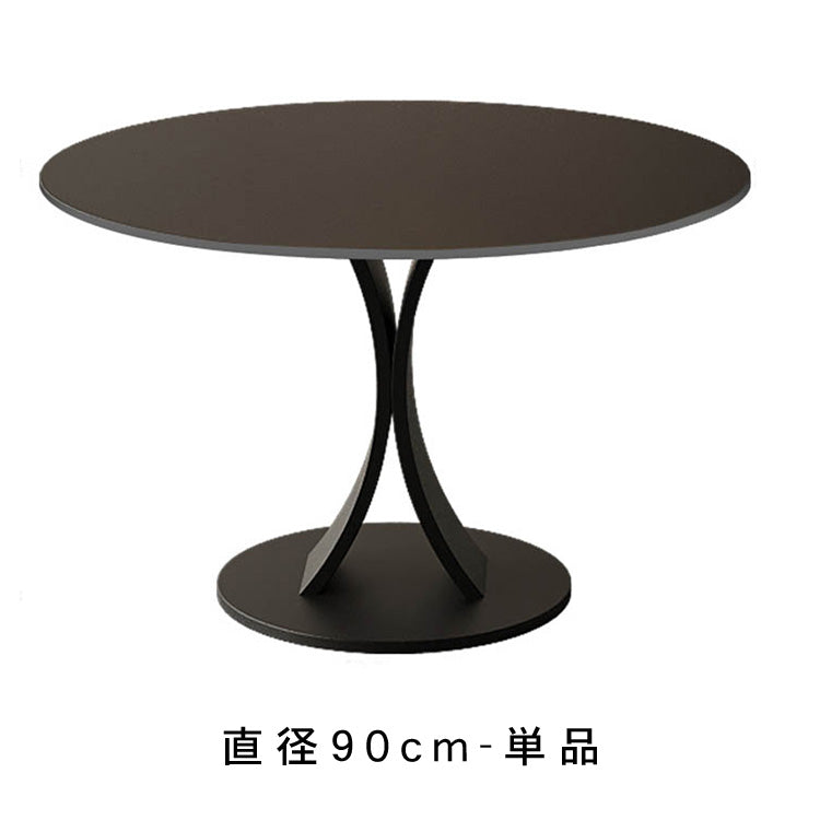 セラミック天板 2人掛け ラウンドダイニングテーブル|イタリアンミニマルデザイン/高級感/家庭用 業務用/省スペース対応 htt-3843