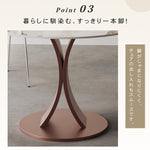 セラミック天板 2人掛け ラウンドダイニングテーブル|イタリアンミニマルデザイン/高級感/家庭用 業務用/省スペース対応 htt-3843