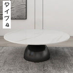 北欧ミニマル セラミック天板 ラウンドリビングテーブル 小スペース向け モダン&ライトラグジュアリー 大理石調ソファサイドテーブル htt-3846