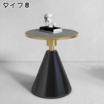 北欧ミニマル セラミック天板 ラウンドリビングテーブル 小スペース向け モダン&ライトラグジュアリー 大理石調ソファサイドテーブル htt-3846