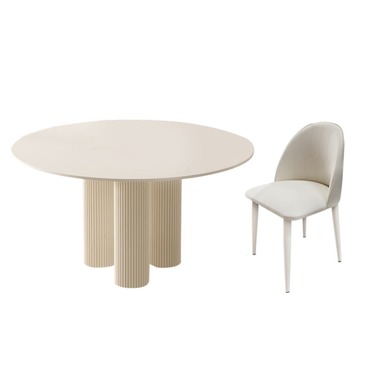純白セラミック天板の丸型 2人掛け ダイニングテーブル フレンチ風モダン 小型空間にも htt-3848