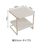 クリームスタイル ソファサイドテーブル セラミック天板 小型スクエア 北欧ミニマル ベッドサイド&リビング用 ライトラグジュアリー感 htt-3849