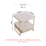 クリームスタイル ソファサイドテーブル セラミック天板 小型スクエア 北欧ミニマル ベッドサイド&リビング用 ライトラグジュアリー感 htt-3849