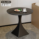 ライトラグジュアリー セラミック天板 2人掛け サイドテーブル 小型ラウンドテーブル モダン&ミニマルデザイン ソファ横 バルコニー用にも htt-3850