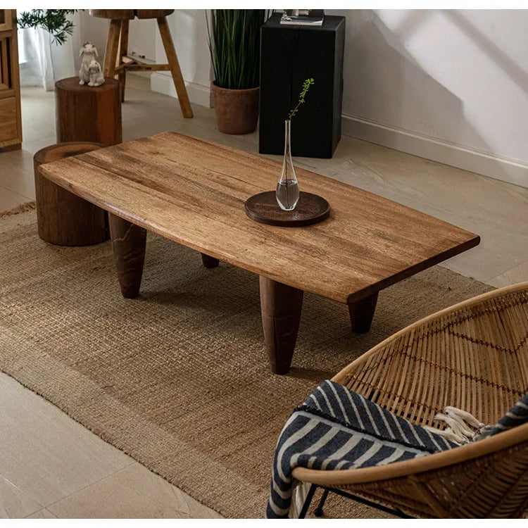 無垢材スギのセンターテーブル タケノコ型脚 自然美と高級感を演出 hty-2056