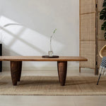 無垢材スギのセンターテーブル タケノコ型脚 自然美と高級感を演出 hty-2056