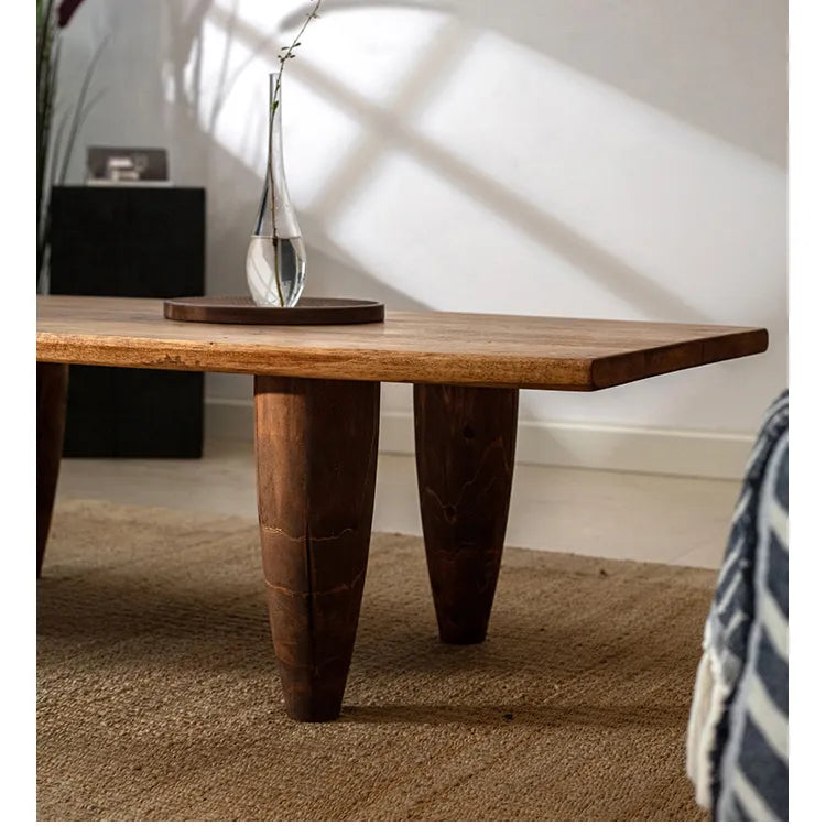 無垢材スギのセンターテーブル タケノコ型脚 自然美と高級感を演出 hty-2056